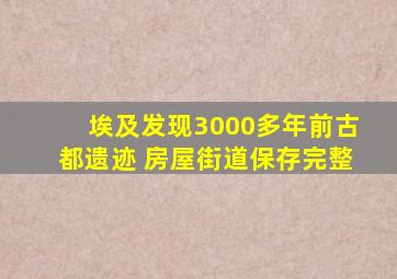 埃及发现3000多年前古都遗迹 房屋街道保存完整